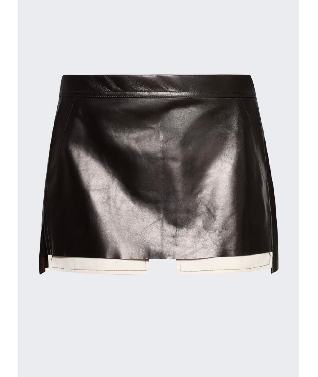 RICK OWENS Коричневая кожаная юбка мини, фото 5