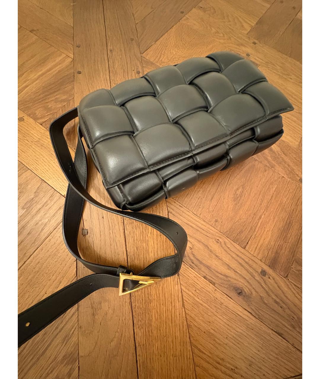 BOTTEGA VENETA Черная кожаная сумка через плечо, фото 2