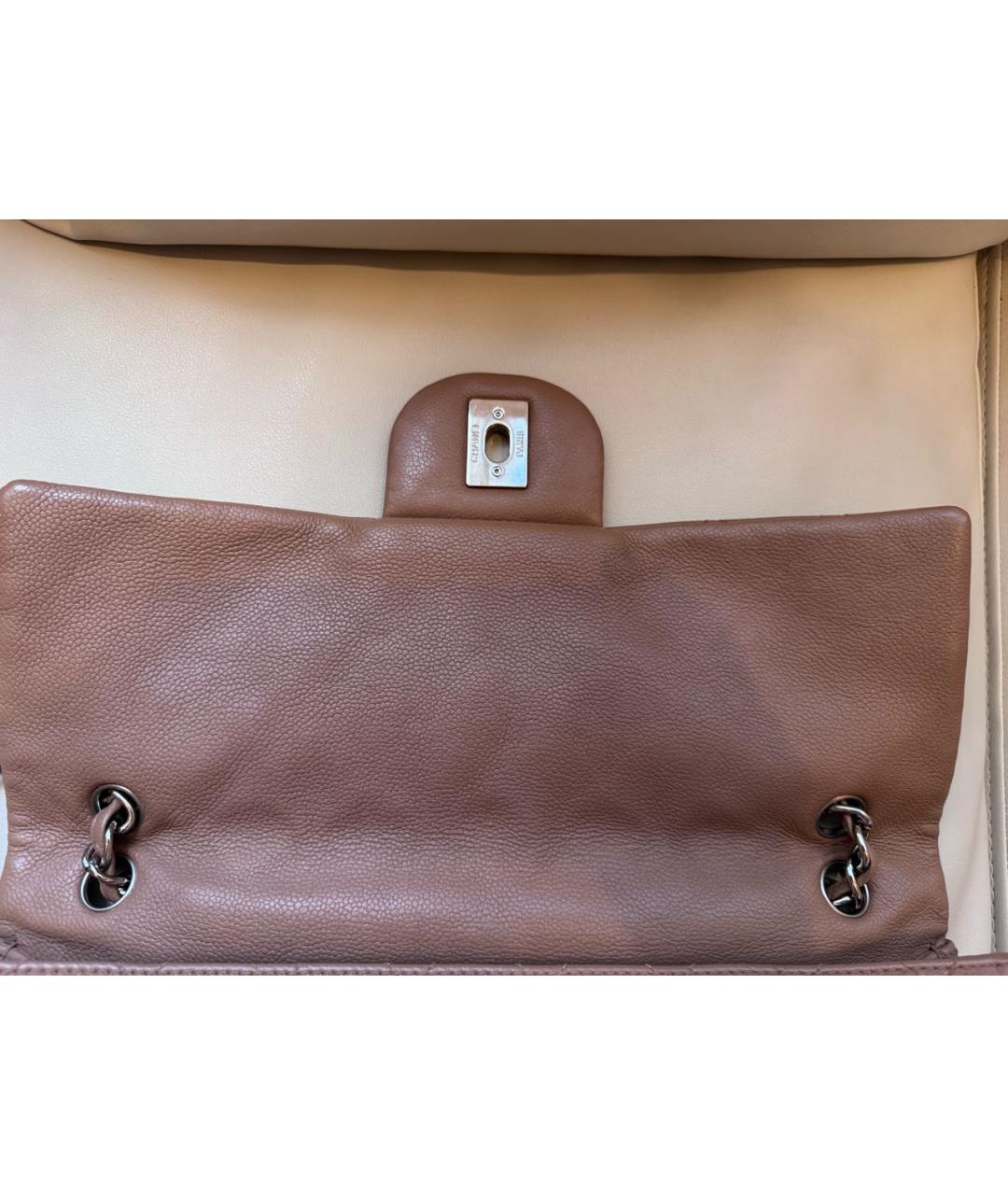 CHANEL Бежевая кожаная сумка через плечо, фото 4