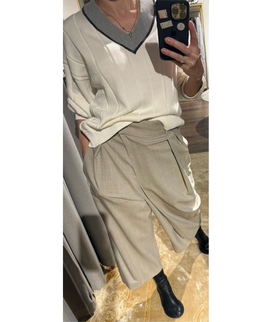 BRUNELLO CUCINELLI Белый хлопковый джемпер / свитер, фото 5