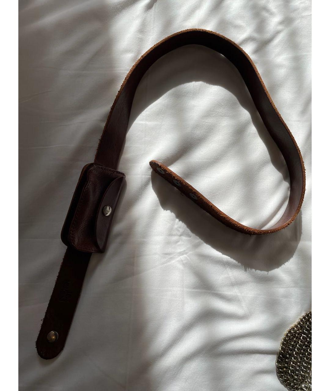 LOVE MOSCHINO Коричневый кожаный ремень, фото 7