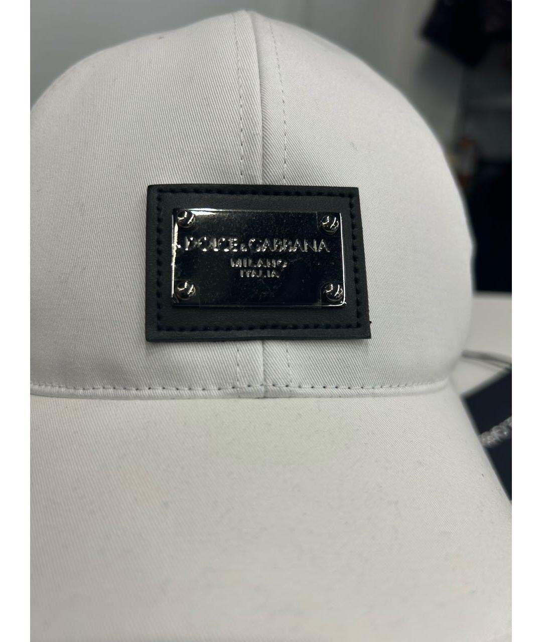 DOLCE&GABBANA Белая хлопковая кепка/бейсболка, фото 4