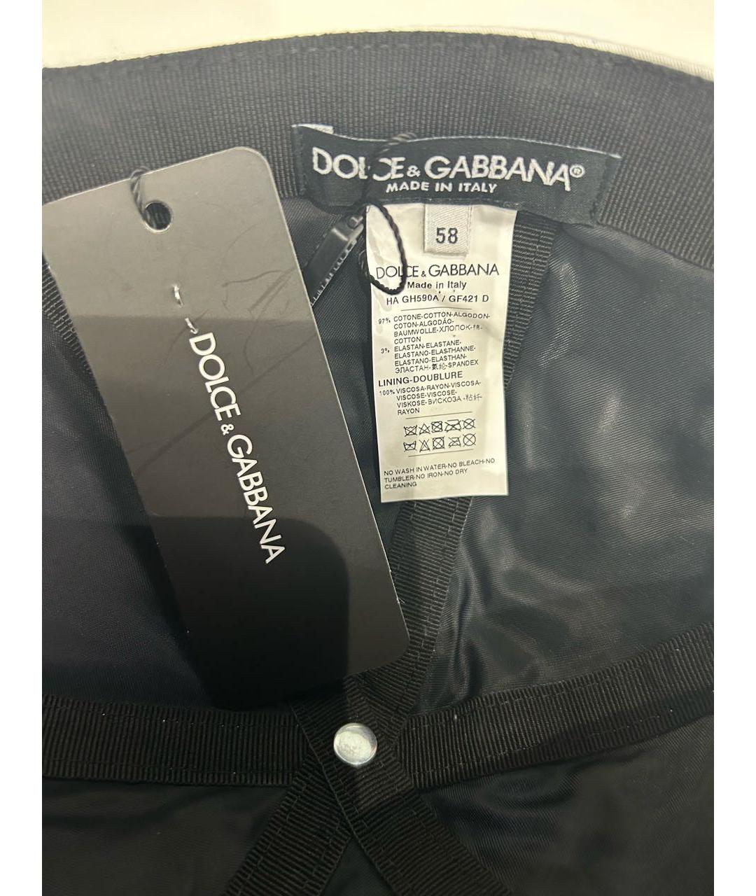 DOLCE&GABBANA Белая хлопковая кепка/бейсболка, фото 5