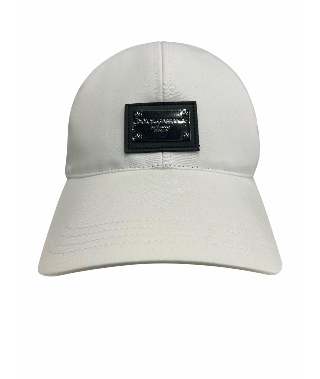 DOLCE&GABBANA Белая хлопковая кепка/бейсболка, фото 1