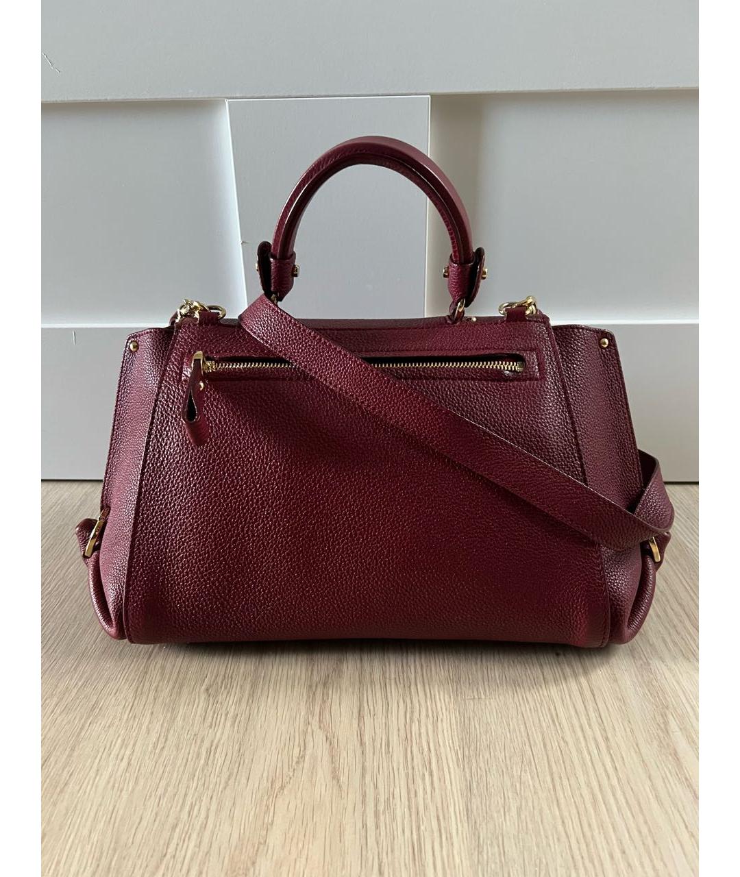 FERRAGAMO Бордовая кожаная сумка с короткими ручками, фото 3