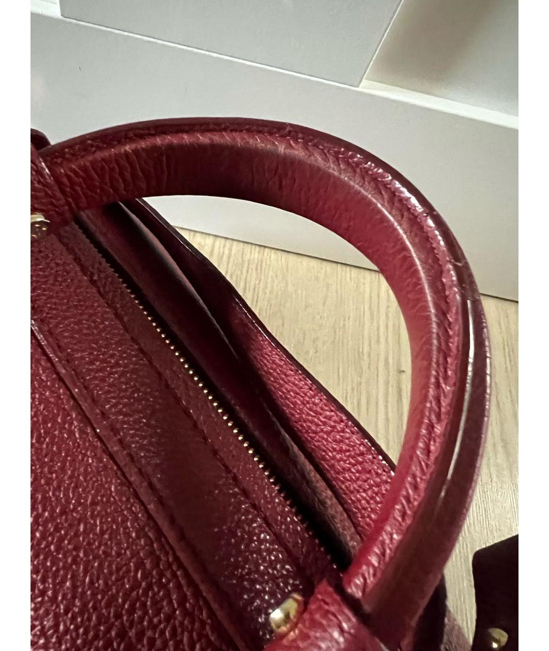 FERRAGAMO Бордовая кожаная сумка с короткими ручками, фото 4