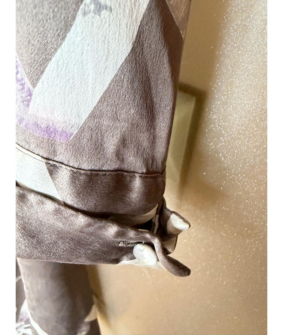 VICTOR AND ROLF Коричневое шелковое повседневное платье, фото 6