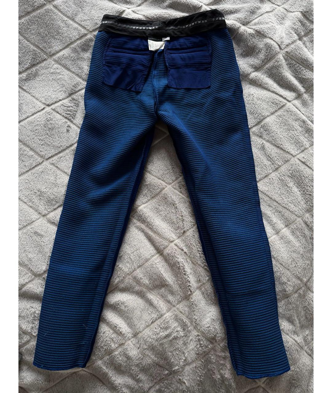 SPORT MAX CODE Синие полиамидовые брюки узкие, фото 4