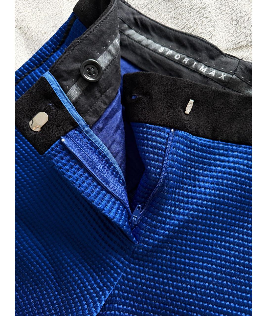 SPORT MAX CODE Синие полиамидовые брюки узкие, фото 7