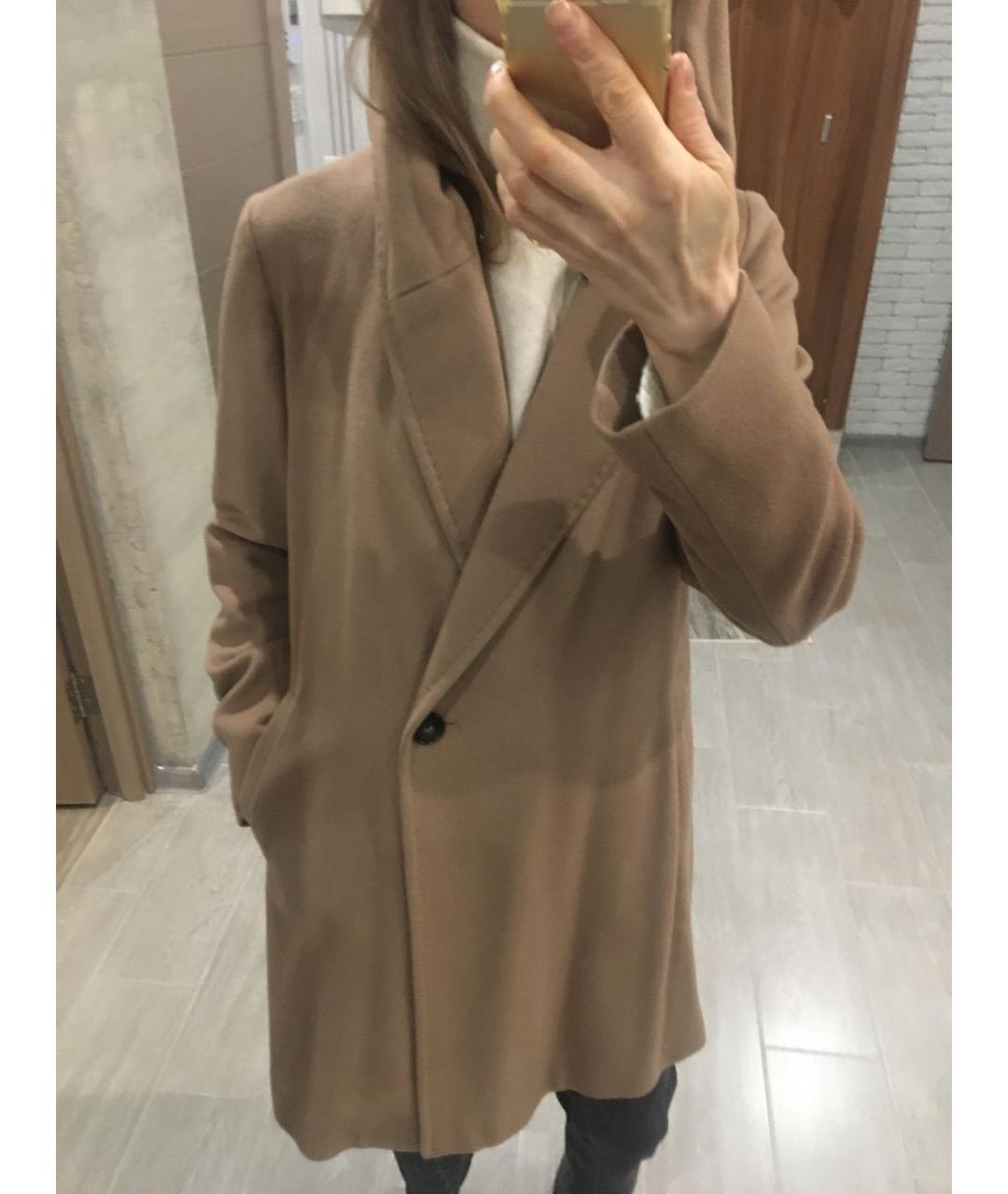 WEEKEND MAX MARA Бежевое шерстяное пальто, фото 8