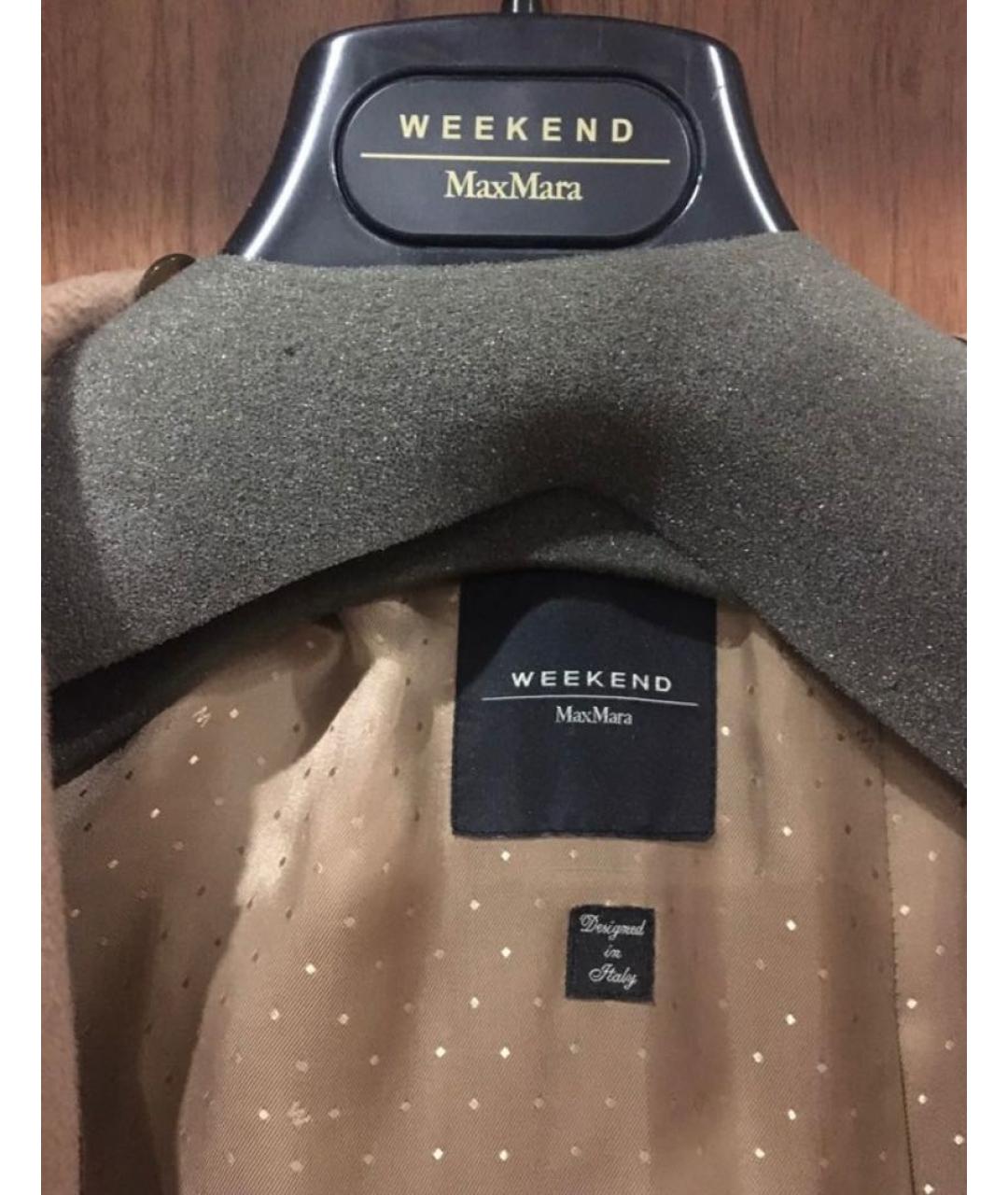 WEEKEND MAX MARA Бежевое шерстяное пальто, фото 3