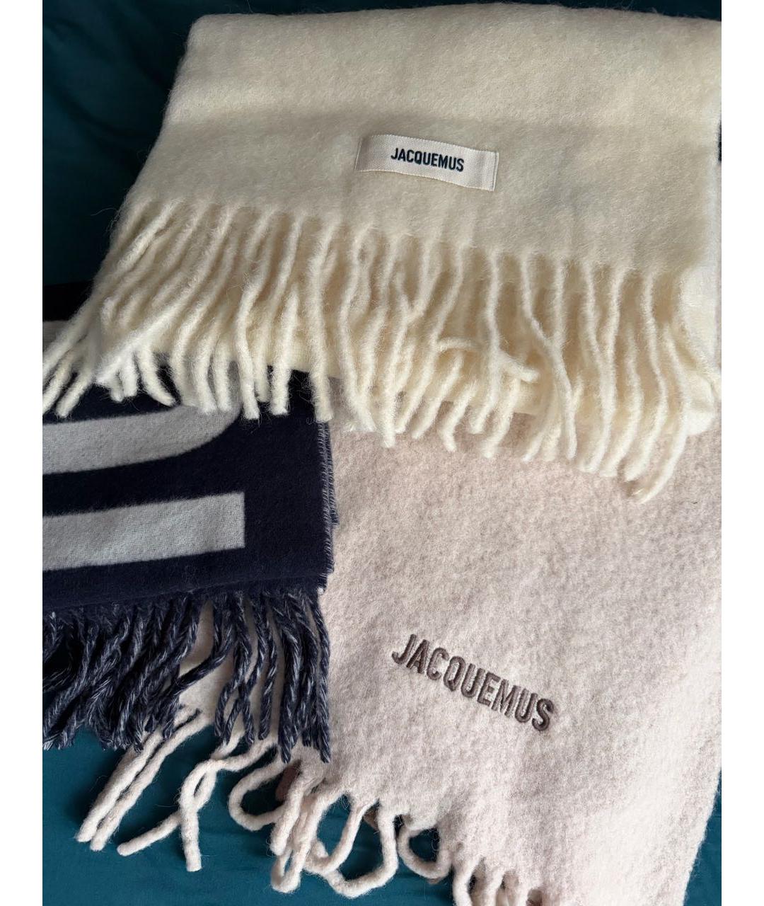 JACQUEMUS Бежевый шерстяной шарф, фото 3