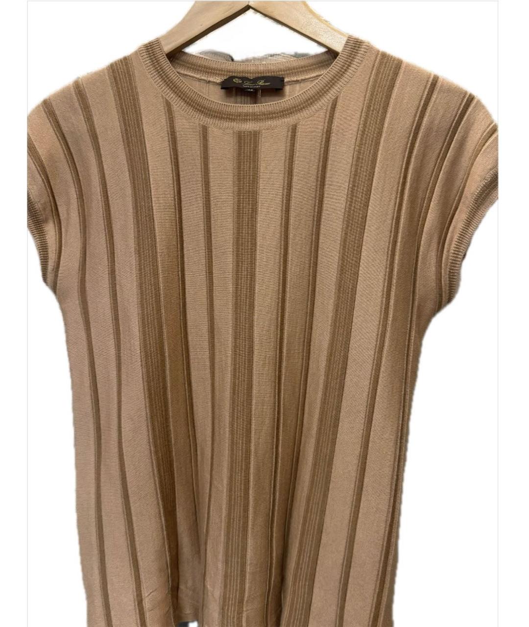 LORO PIANA Горчичная кашемировая футболка, фото 5