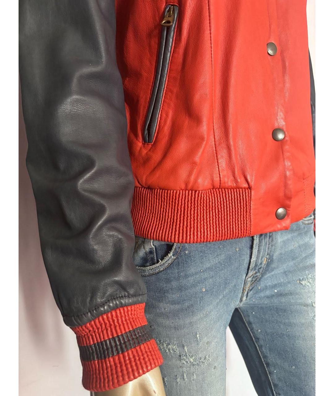 PAUL SMITH Оранжевая кожаная куртка, фото 4