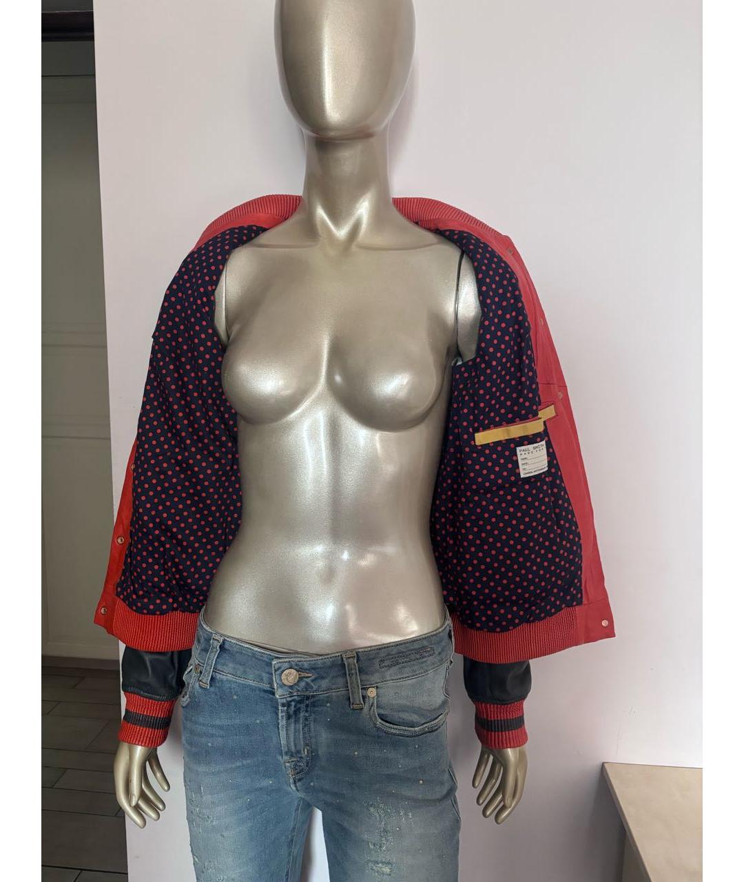 PAUL SMITH Оранжевая кожаная куртка, фото 5