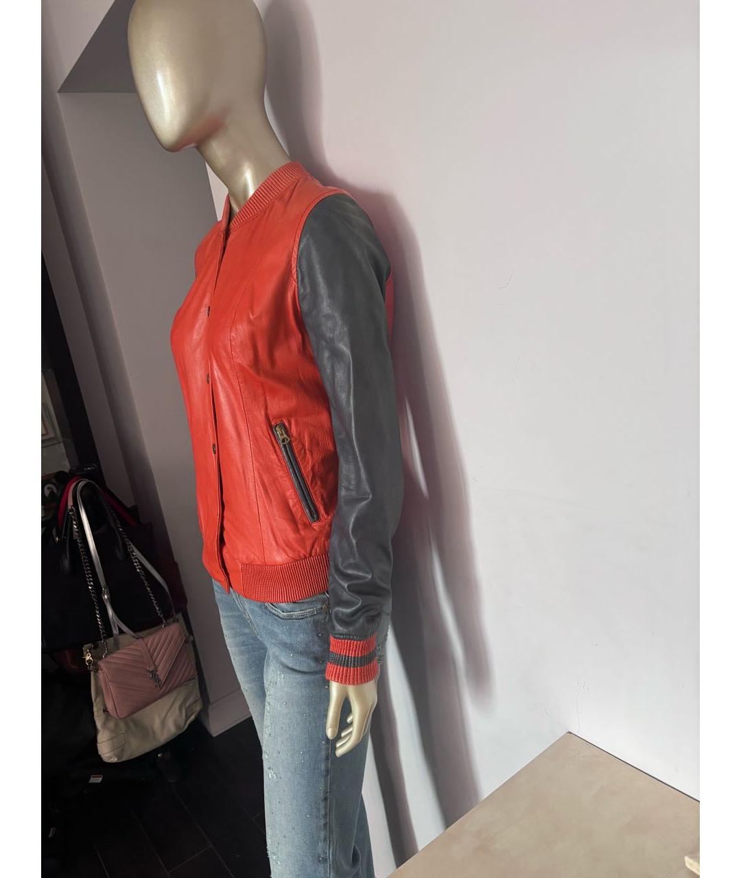 PAUL SMITH Оранжевая кожаная куртка, фото 3