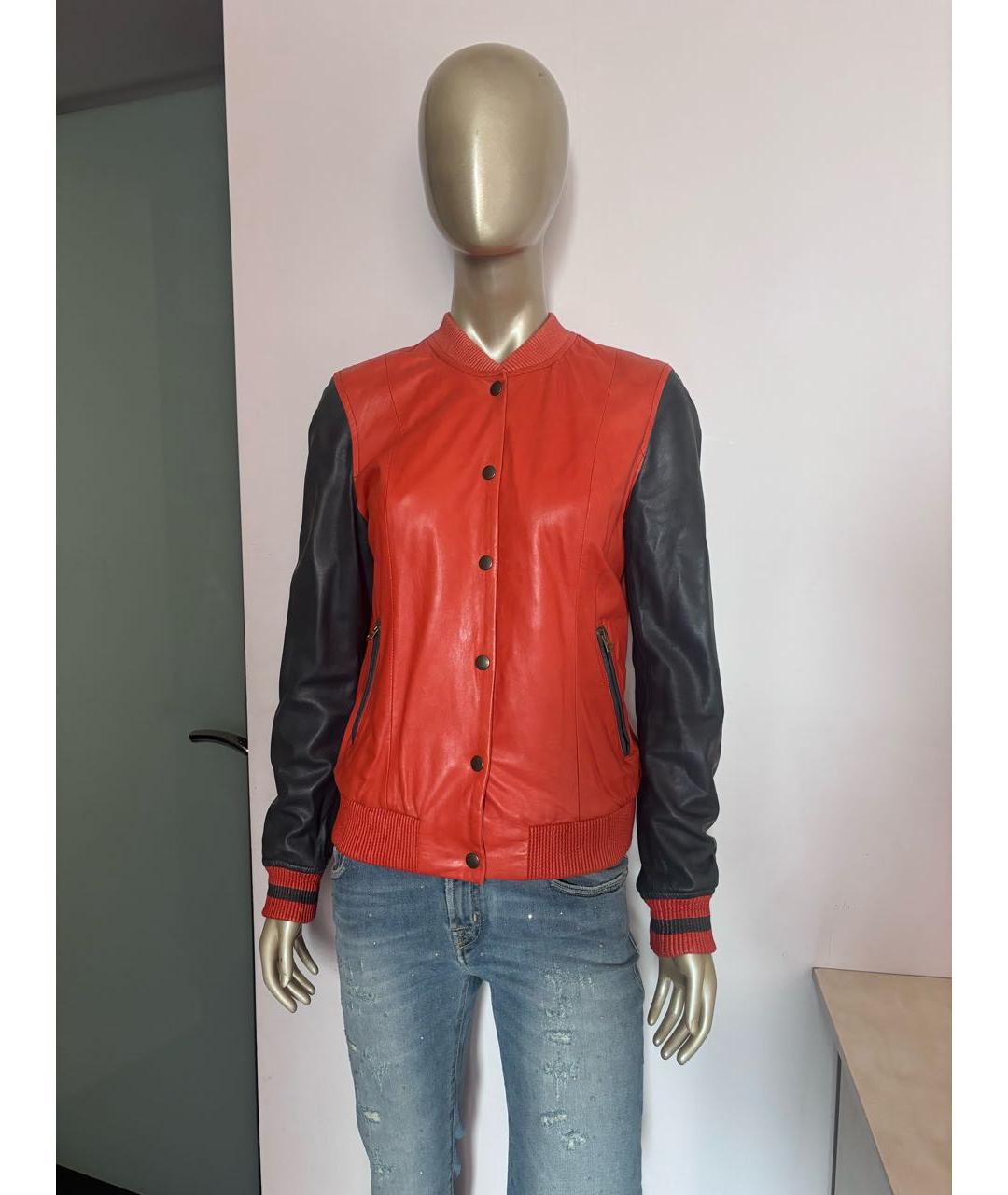 PAUL SMITH Оранжевая кожаная куртка, фото 6