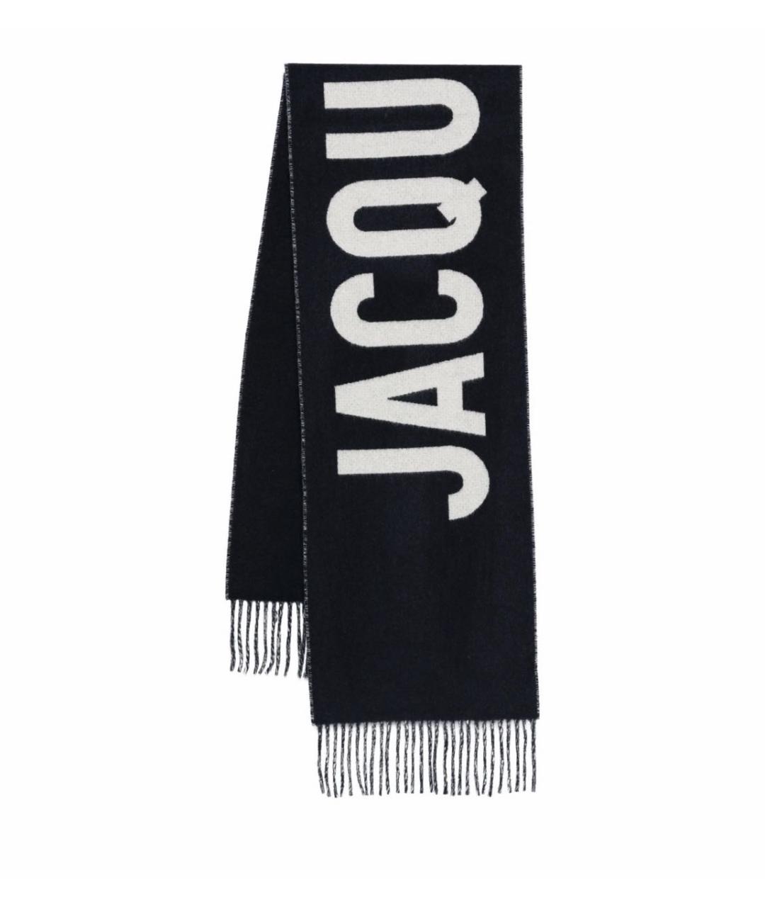 JACQUEMUS Темно-синий шерстяной шарф, фото 3