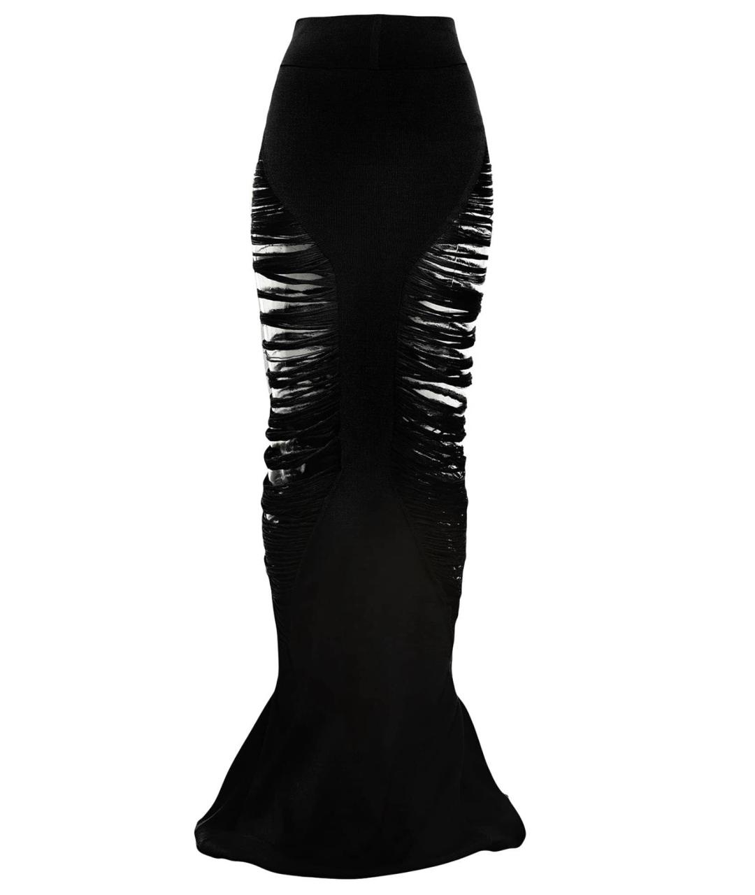 RICK OWENS Черная шерстяная юбка макси, фото 7