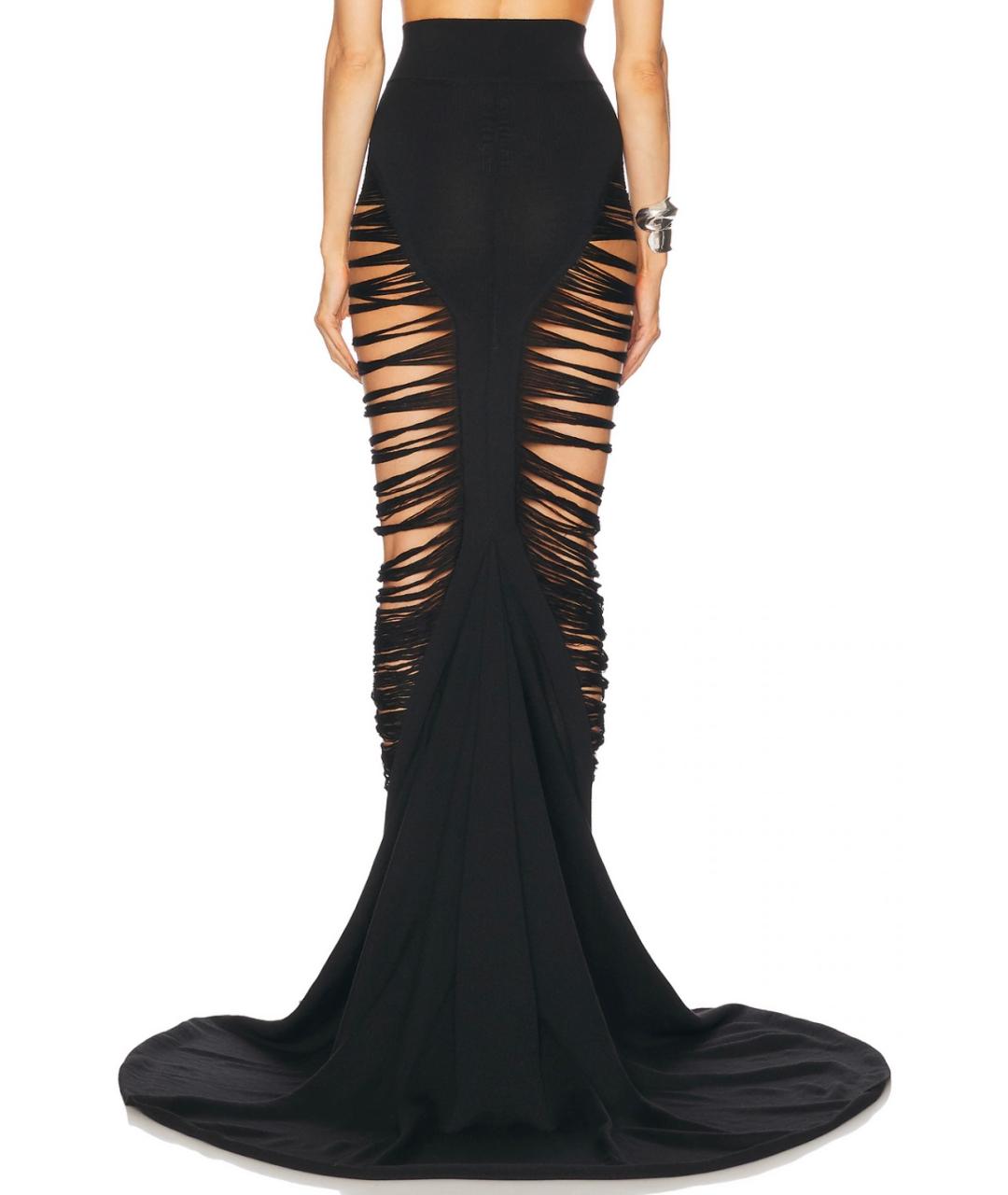 RICK OWENS Черная шерстяная юбка макси, фото 5