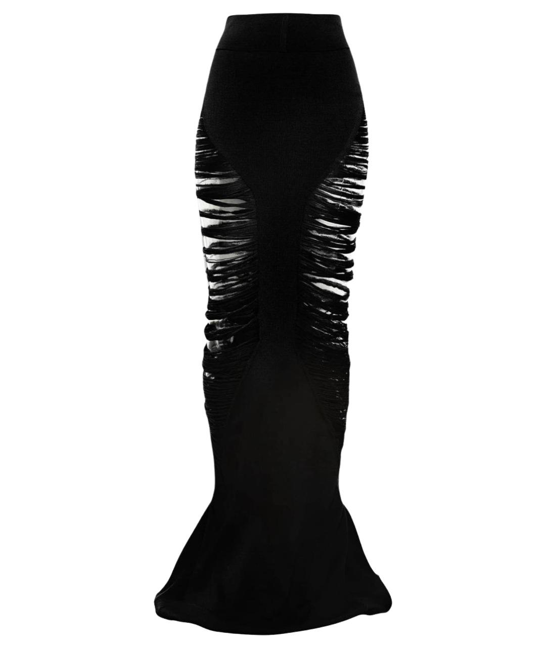 RICK OWENS Черная шерстяная юбка макси, фото 1