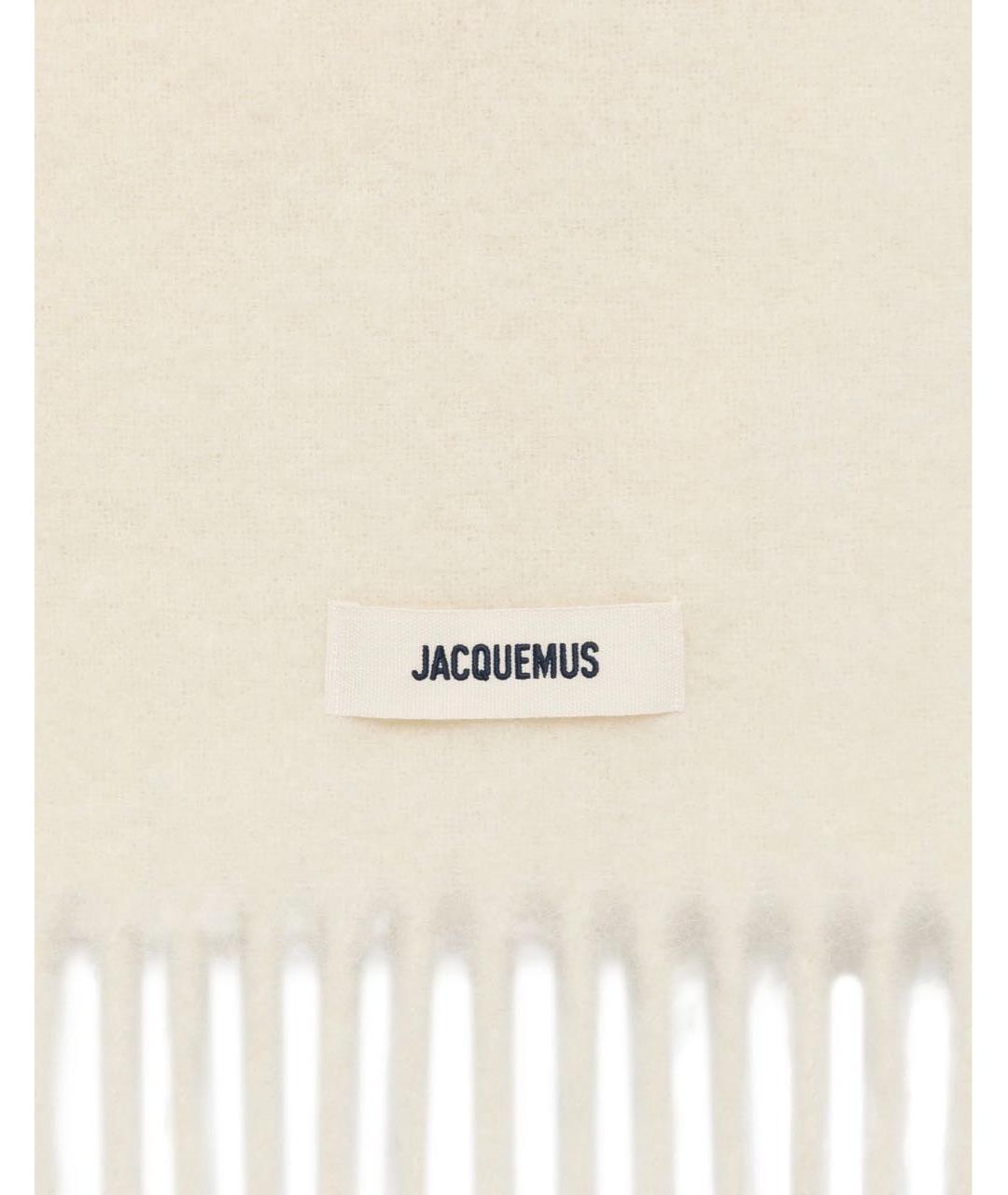 JACQUEMUS Бежевый шерстяной шарф, фото 2