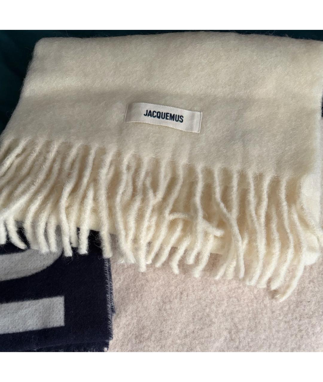 JACQUEMUS Бежевый шерстяной шарф, фото 3