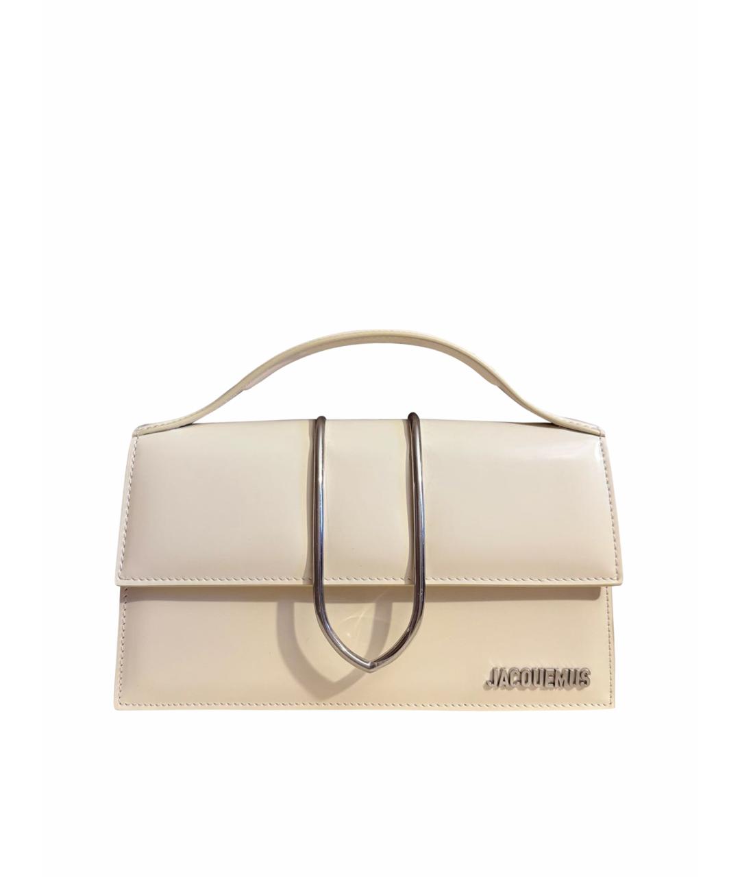 JACQUEMUS Белая кожаная сумка через плечо, фото 1