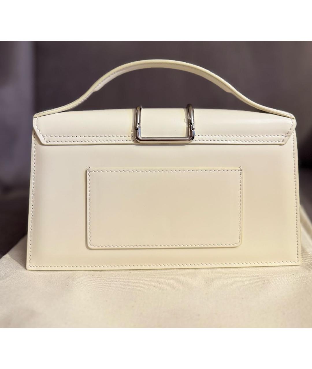 JACQUEMUS Белая кожаная сумка через плечо, фото 2