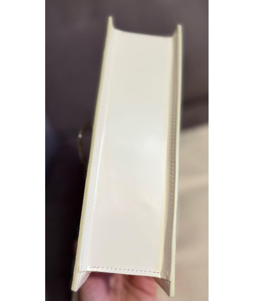 JACQUEMUS Белая кожаная сумка через плечо, фото 5