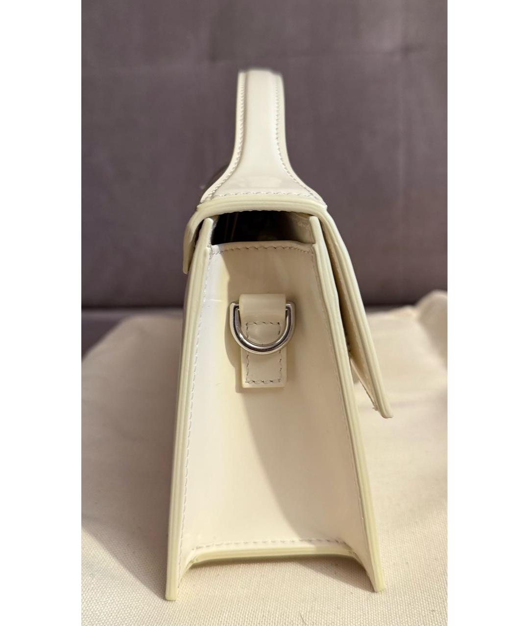 JACQUEMUS Белая кожаная сумка через плечо, фото 7