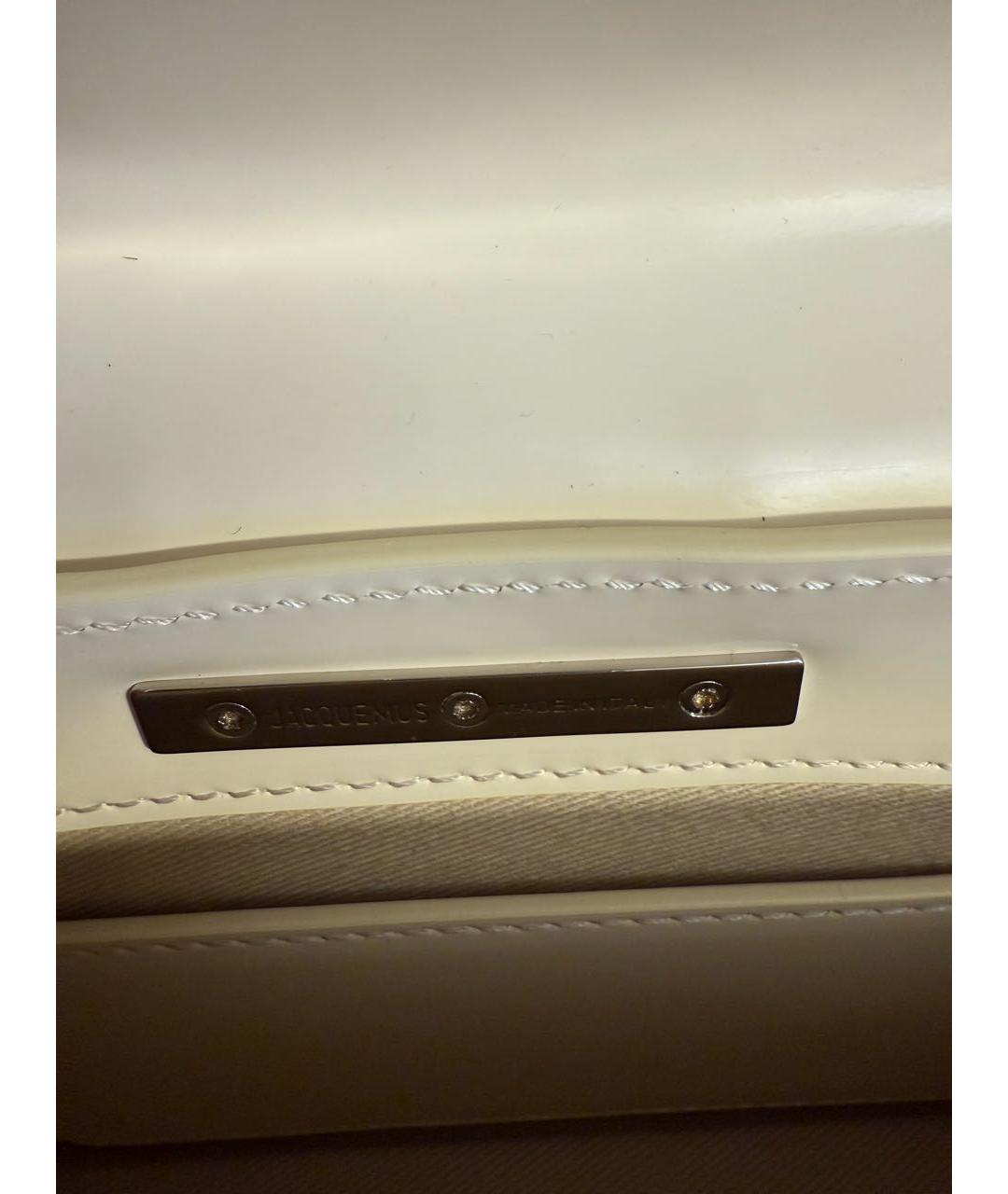 JACQUEMUS Белая кожаная сумка через плечо, фото 6