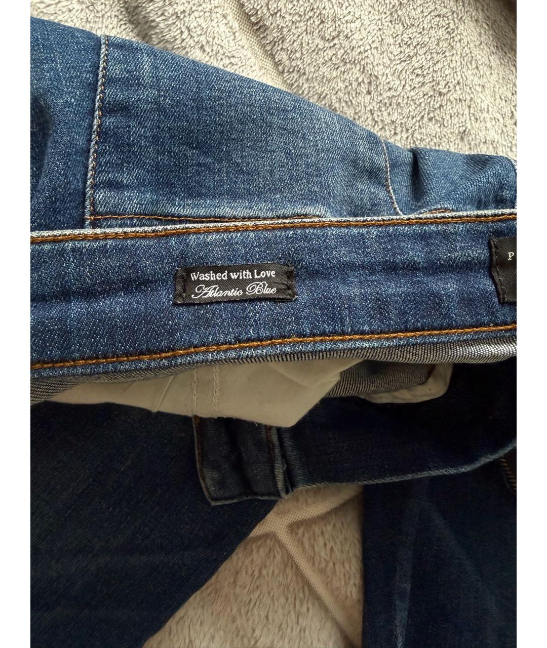 PHILIPP PLEIN Синие хлопко-эластановые джинсы слим, фото 6