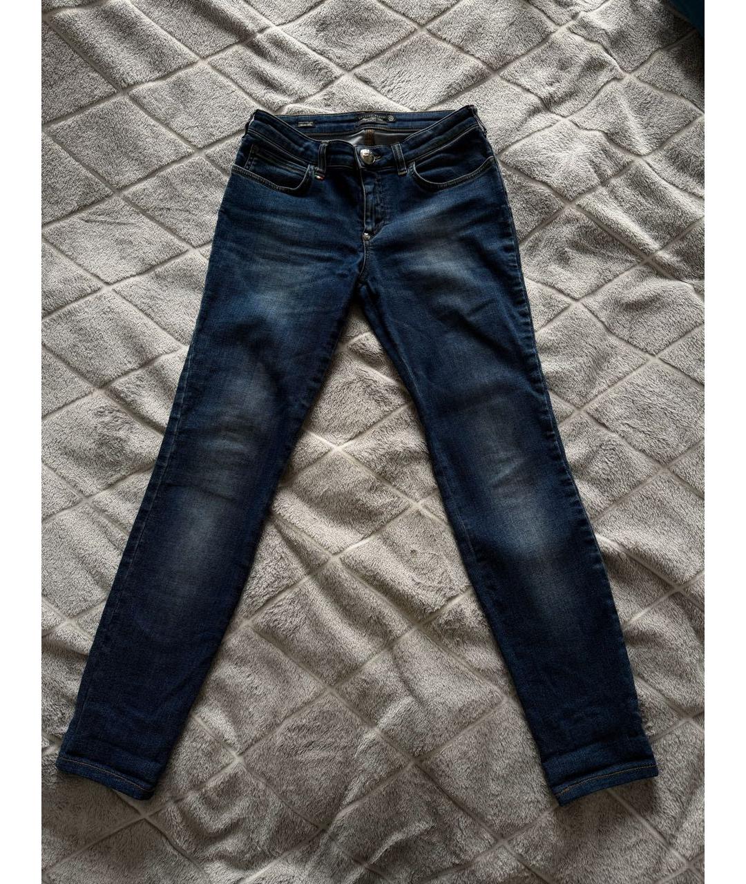 PHILIPP PLEIN Синие хлопко-эластановые джинсы слим, фото 9