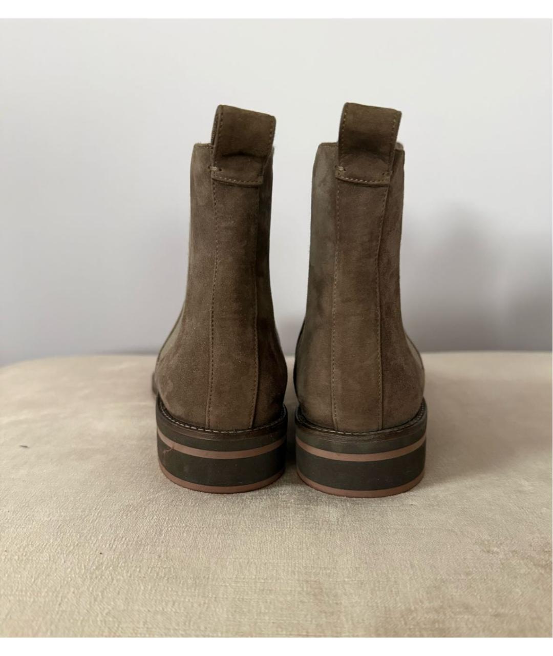 LORO PIANA Бежевые замшевые ботинки, фото 4