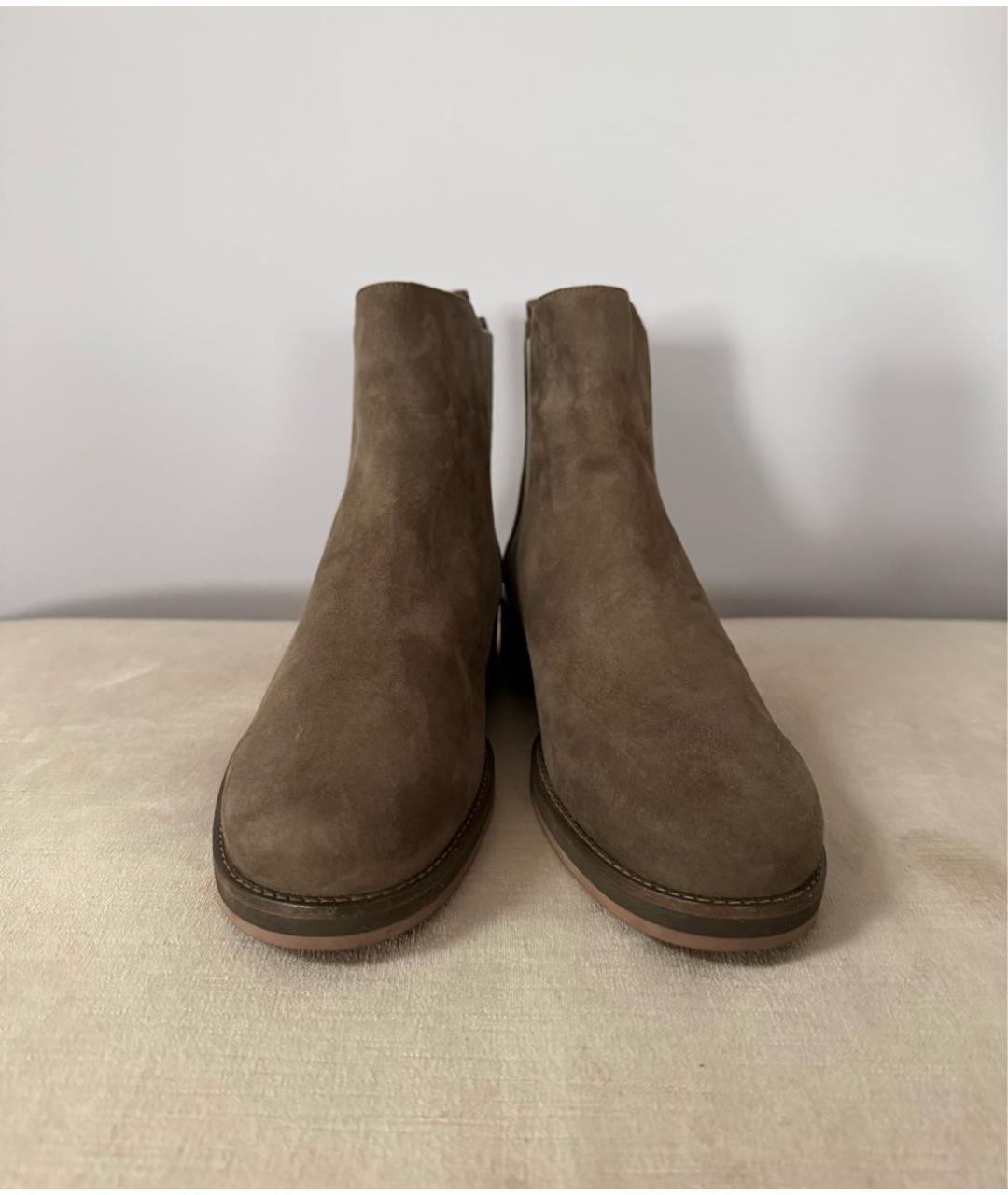 LORO PIANA Бежевые замшевые ботинки, фото 2