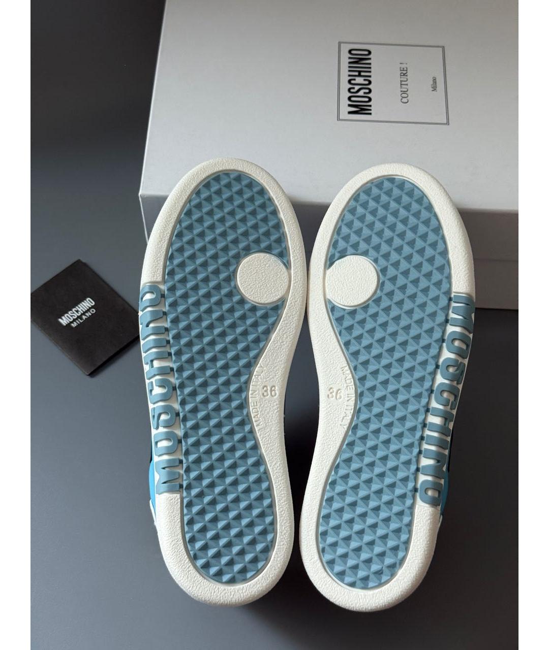 MOSCHINO Мульти кожаные кеды, фото 7