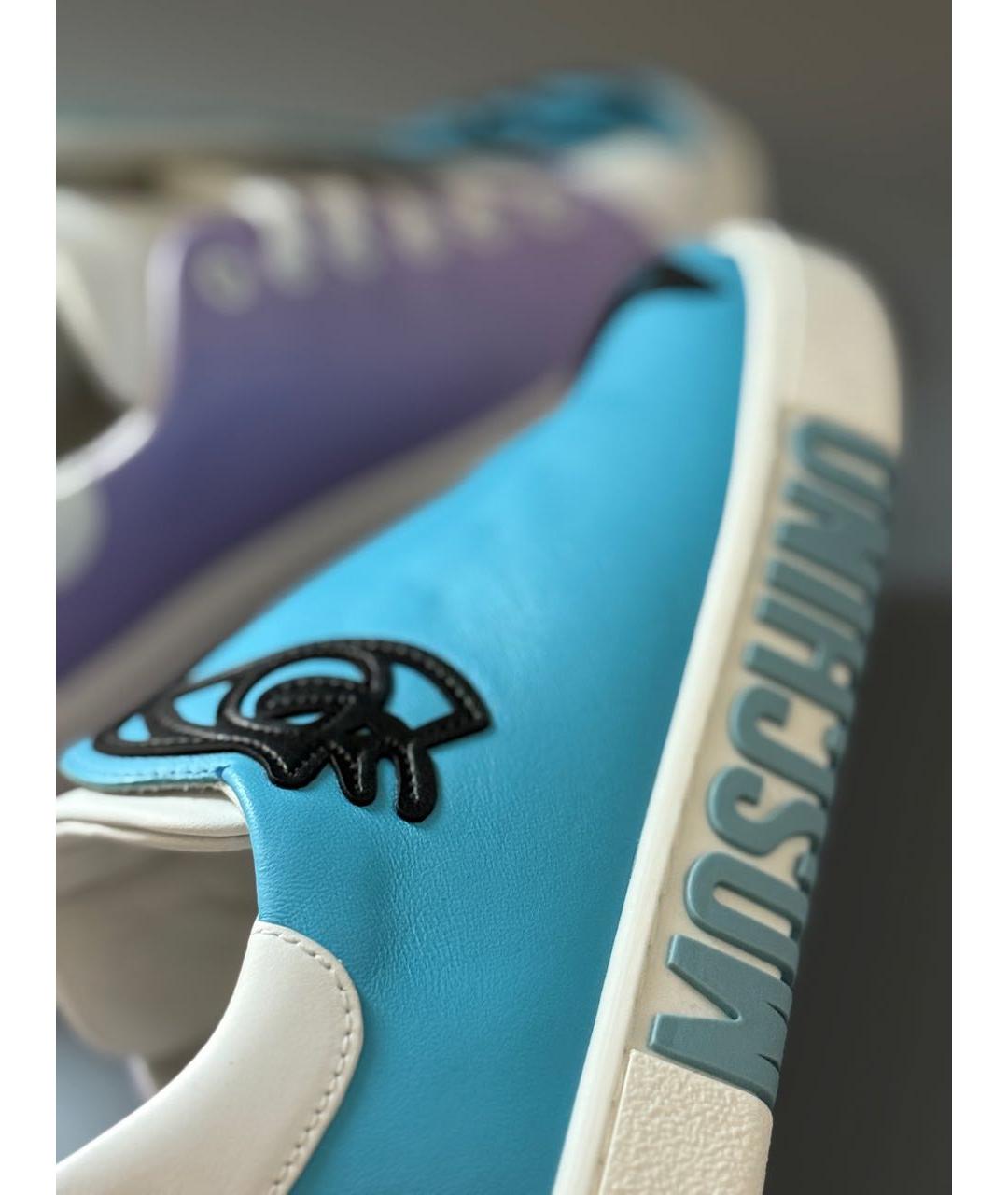 MOSCHINO Мульти кожаные кеды, фото 5