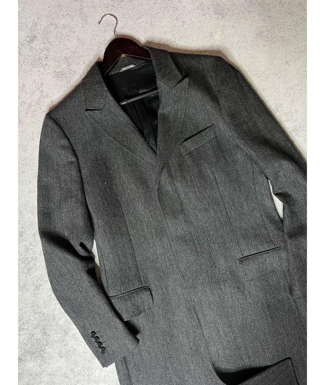 CERRUTI 1881 Серое шерстяное пальто, фото 7