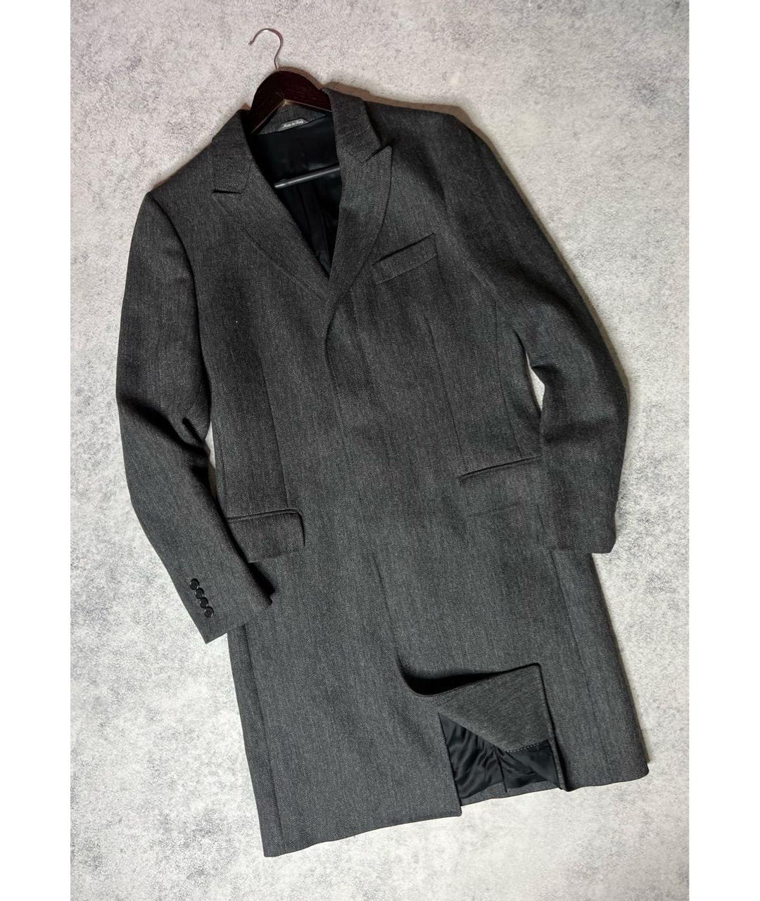 CERRUTI 1881 Серое шерстяное пальто, фото 9