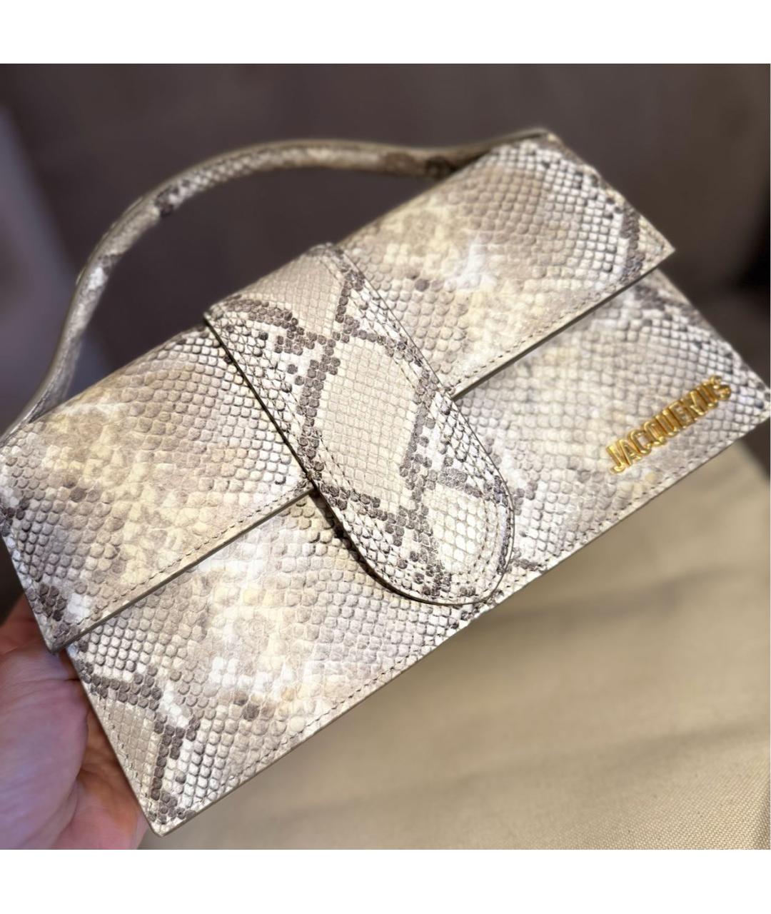 JACQUEMUS Бежевая кожаная сумка через плечо, фото 3