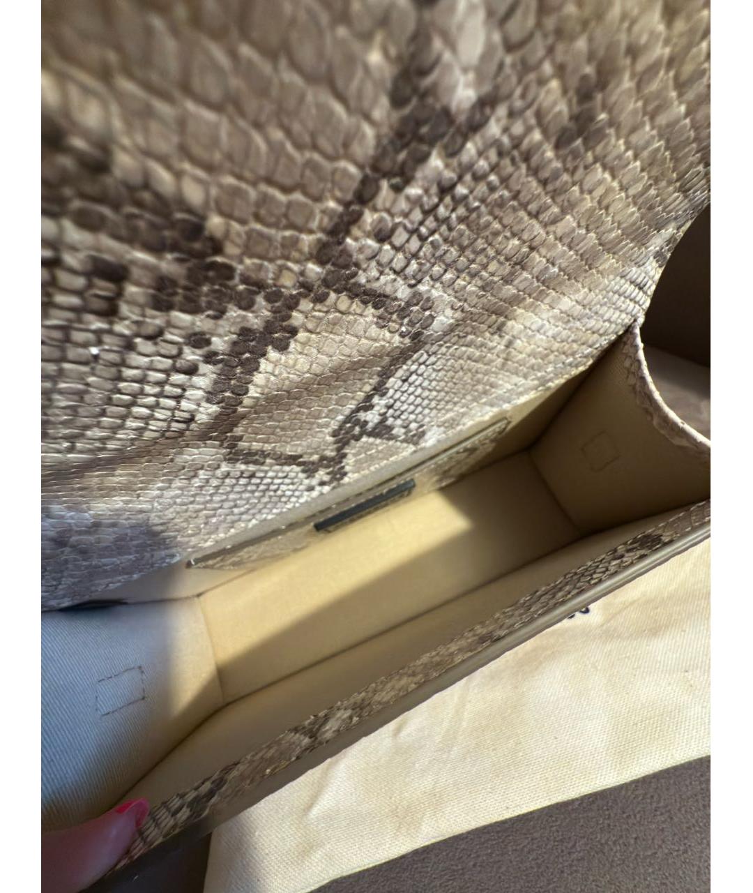 JACQUEMUS Бежевая кожаная сумка через плечо, фото 4