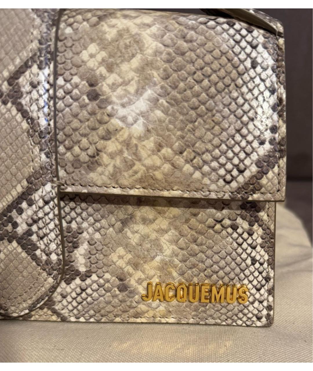 JACQUEMUS Бежевая кожаная сумка через плечо, фото 8