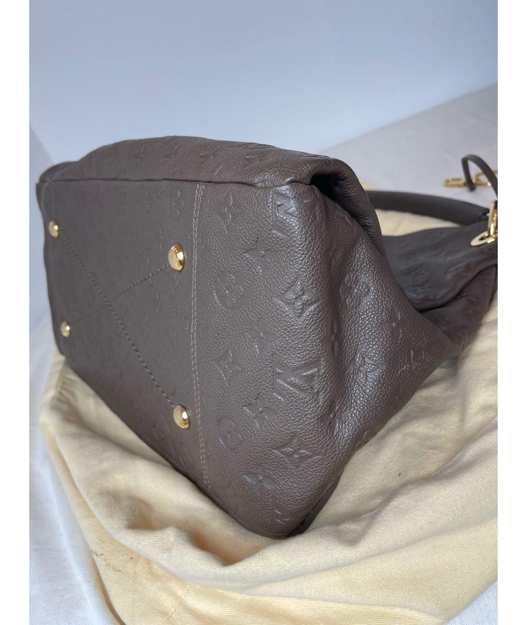 LOUIS VUITTON Бежевая кожаная сумка тоут, фото 6