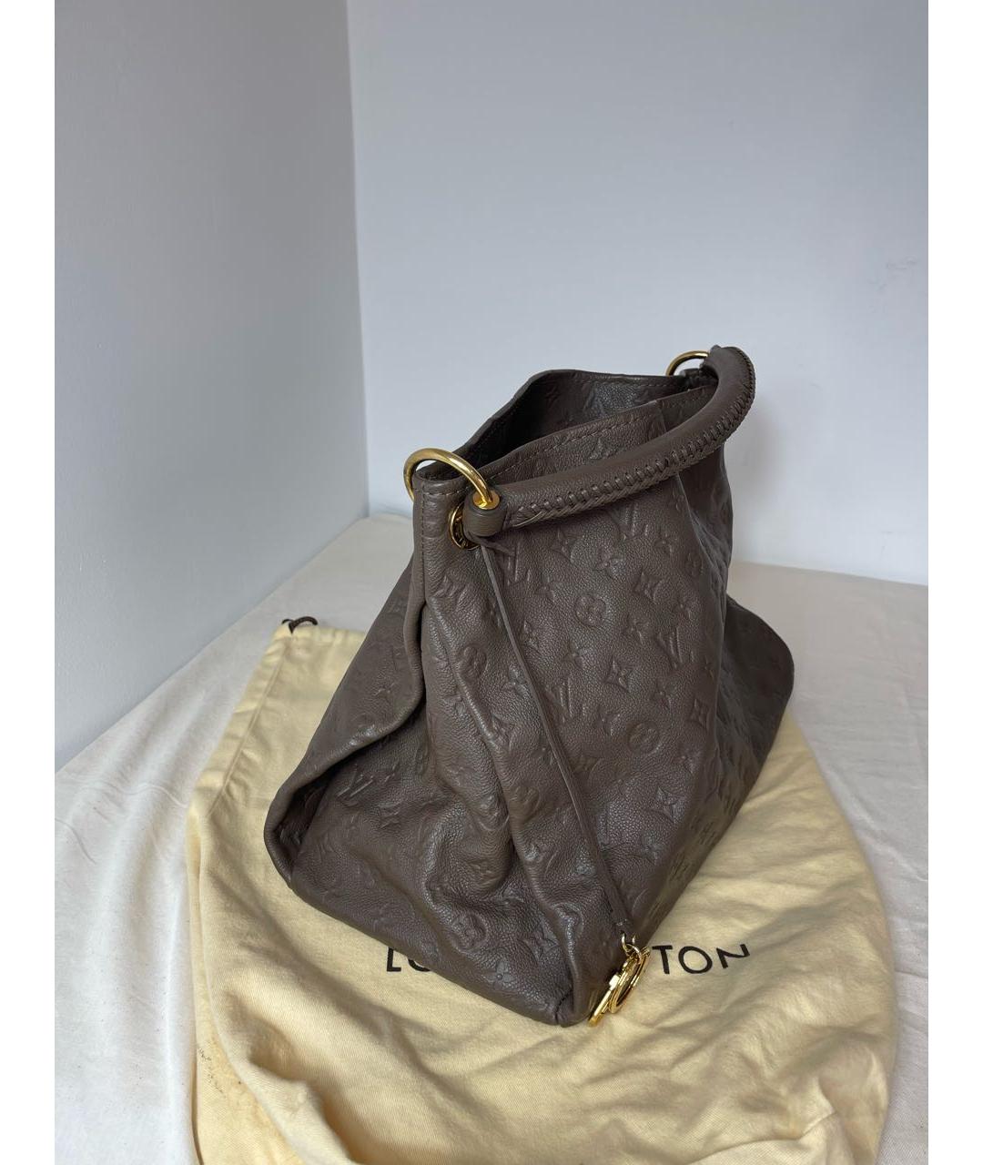 LOUIS VUITTON Бежевая кожаная сумка тоут, фото 3