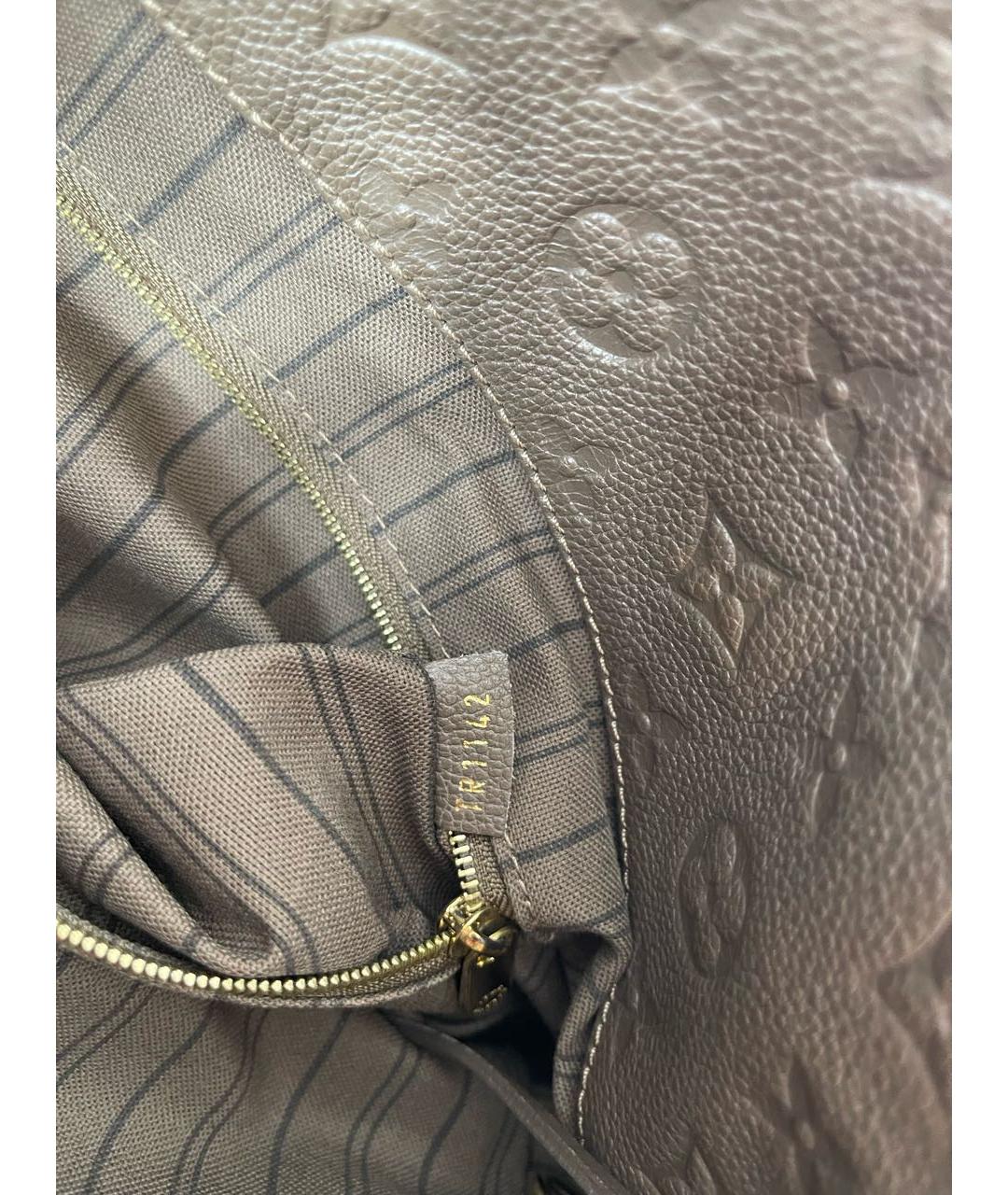 LOUIS VUITTON Бежевая кожаная сумка тоут, фото 8