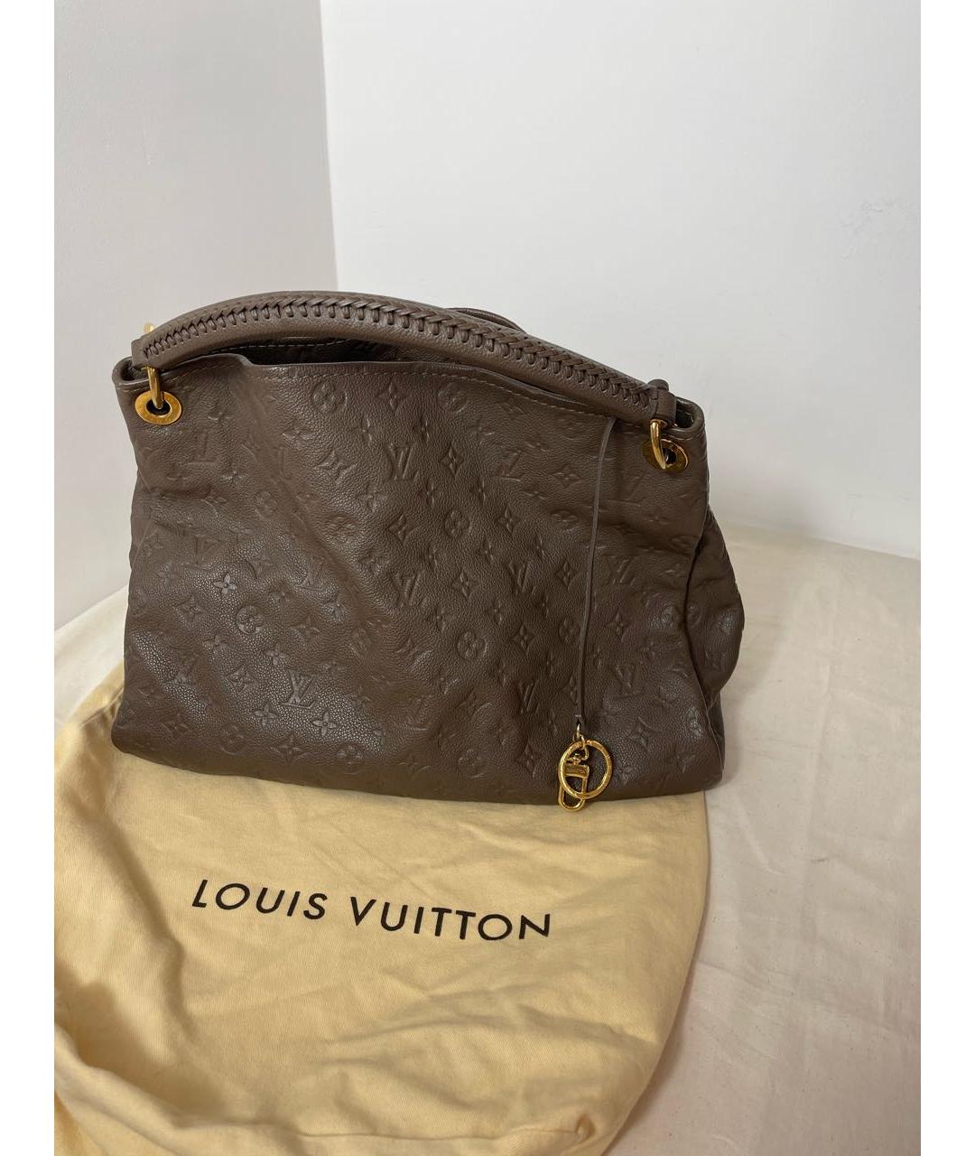LOUIS VUITTON Бежевая кожаная сумка тоут, фото 2