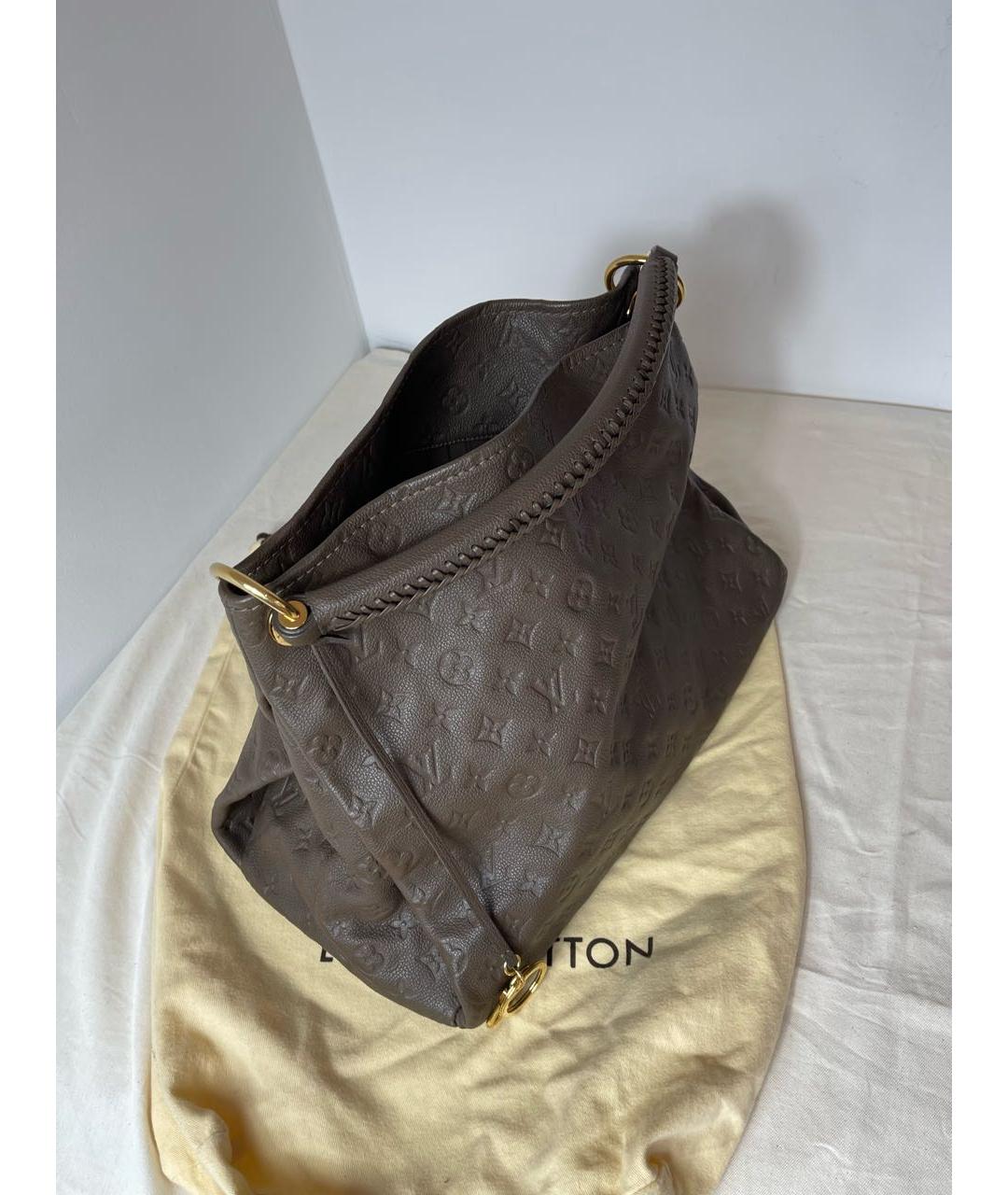 LOUIS VUITTON Бежевая кожаная сумка тоут, фото 5