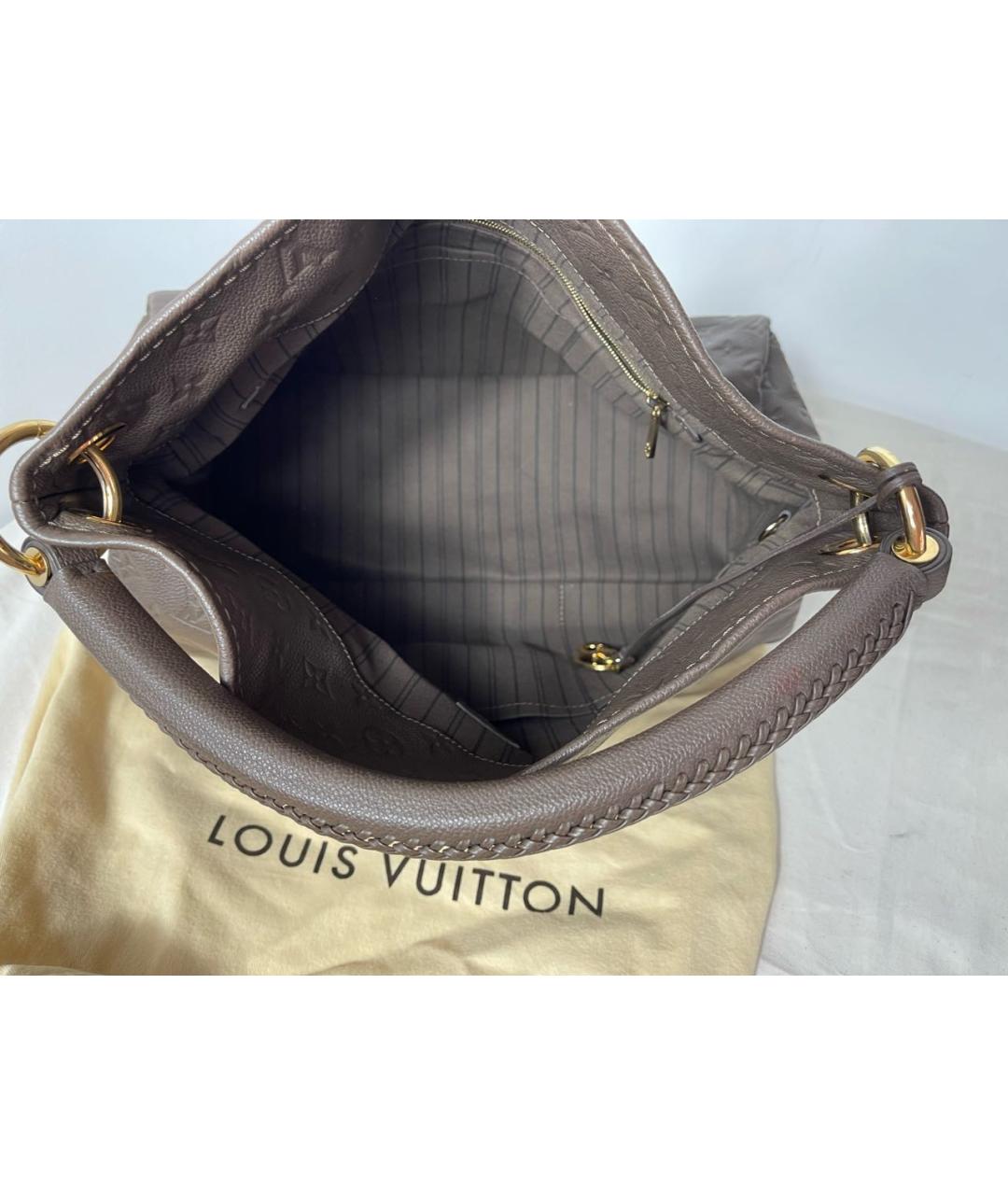 LOUIS VUITTON Бежевая кожаная сумка тоут, фото 4