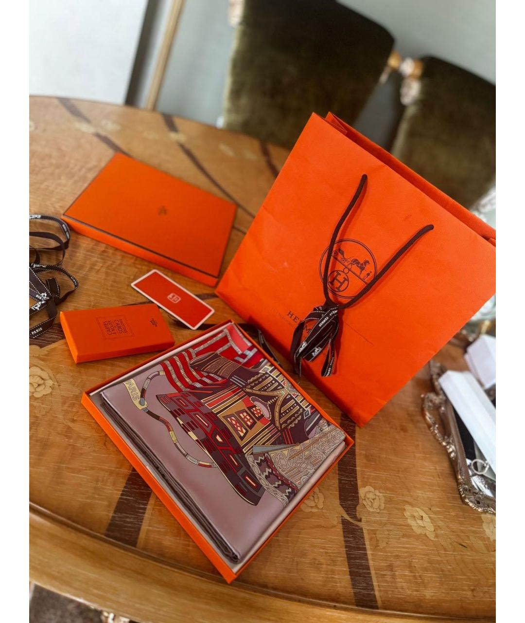 HERMES Мульти шелковый платок, фото 5